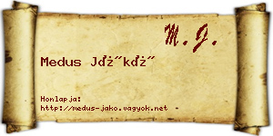 Medus Jákó névjegykártya